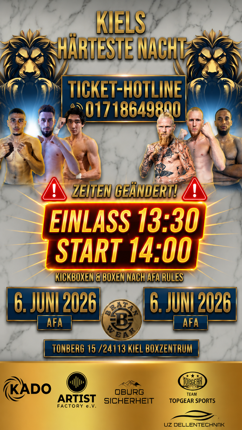 Kiels Härteste Nacht 2026 – Neue Zeiten, starke Fightcard & ein großer Schritt für den Amateurkampfsport in Kiel
