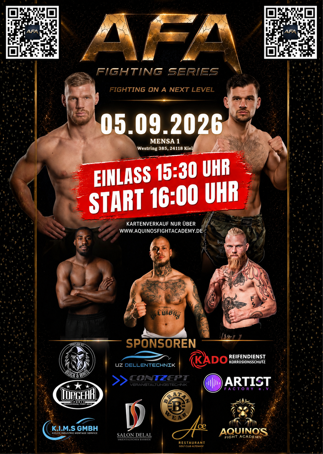 AFA Fighting Series Kiel 2026 – Kickboxen, Muay Thai & Boxen live am 05.09.2026